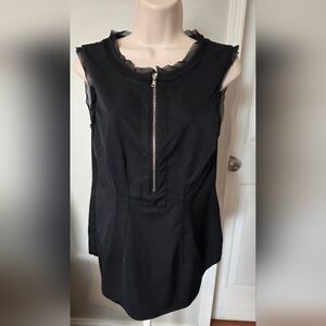 Women's Attention Black Sleeveless Top